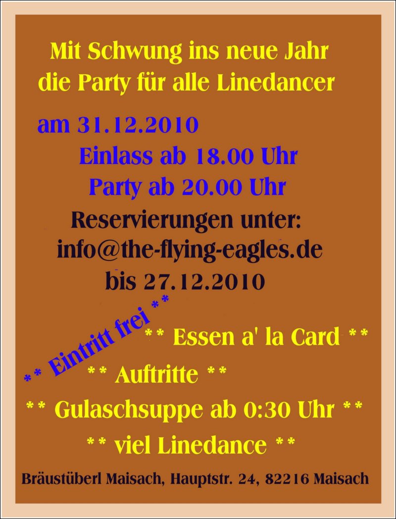 Silvester Line Dance Party der Flying Eagles