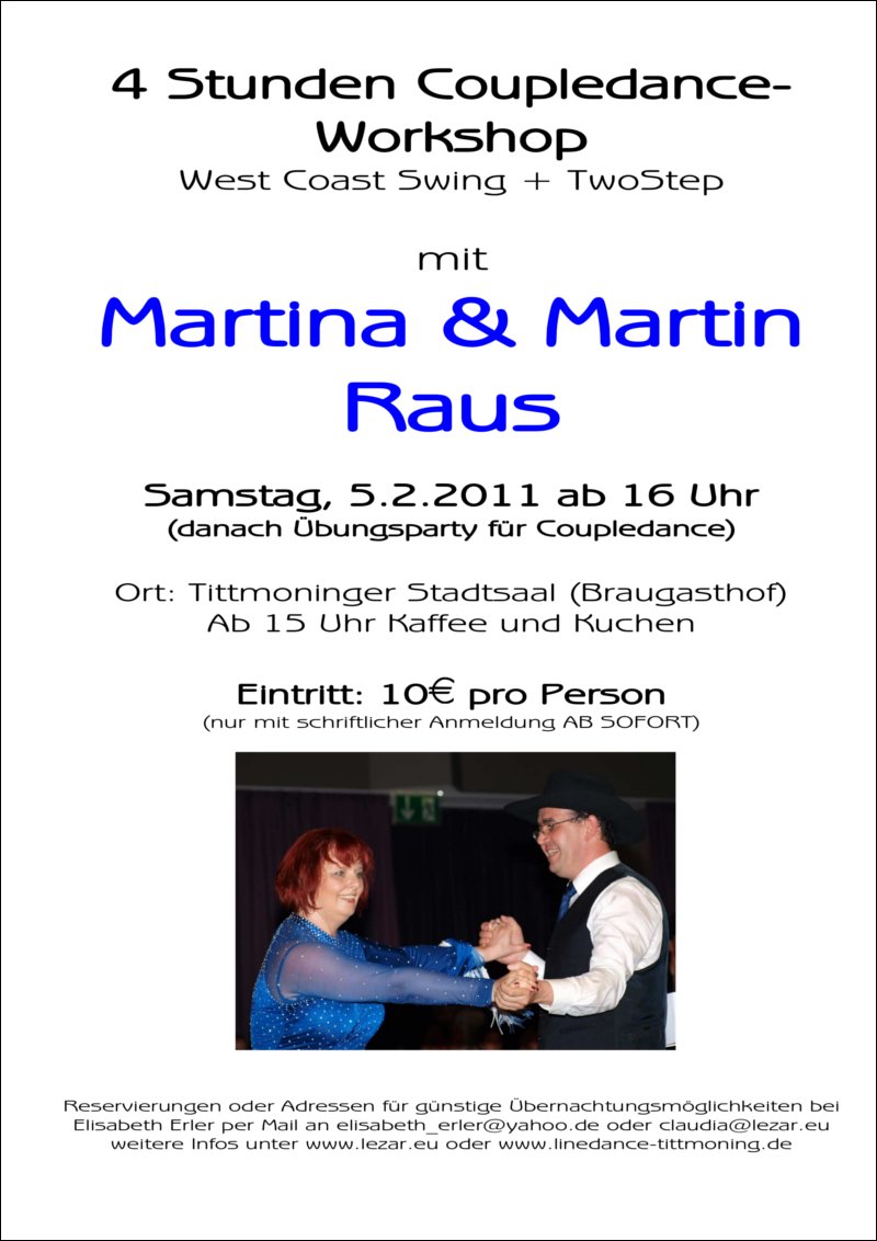Couple Dance mit Martina & Martin Raus